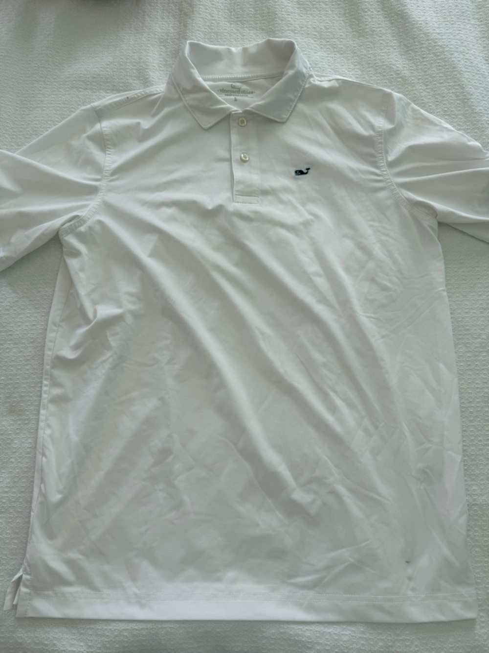 Vineyard Vines boys performance White Whale Logo Polo Shirt Large 16 L